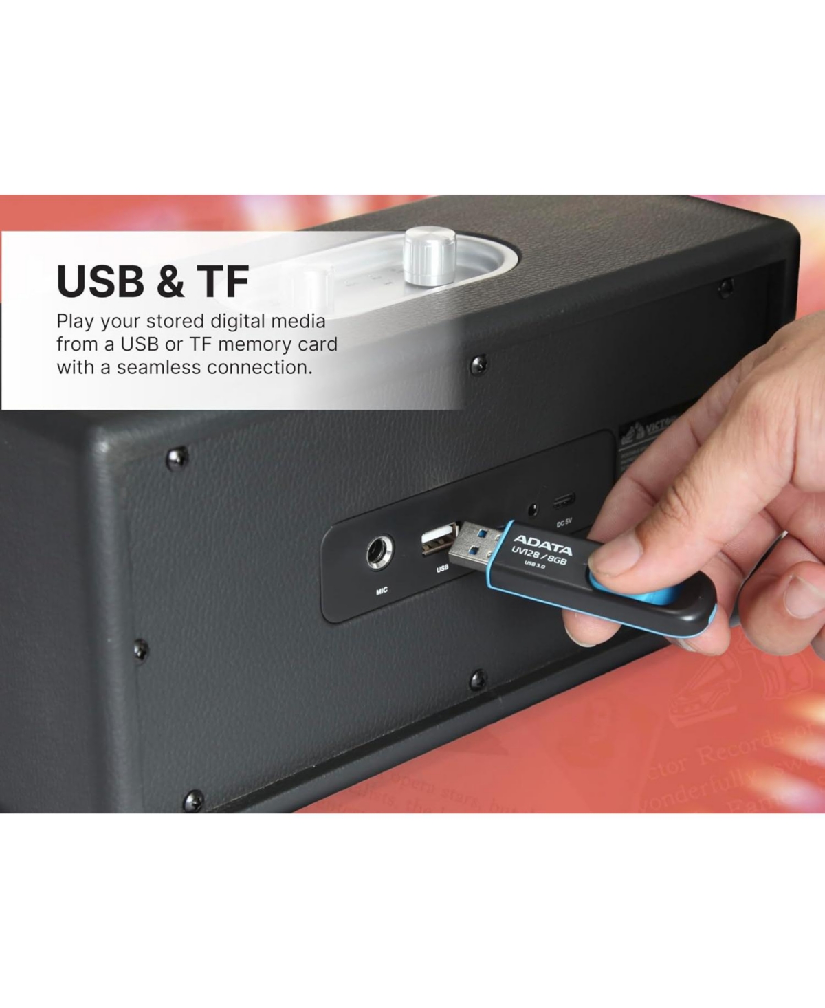 Victor Vas-3003 Portable Bluetooth Speaker with Radio and Usb Reader - Cream