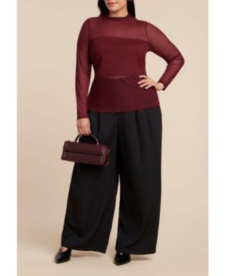 Women's Paneled Sheer Turtleneck