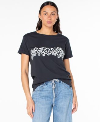 Roxy - Women's 90s Hibiscus Band BFC Crewneck T-Shirt