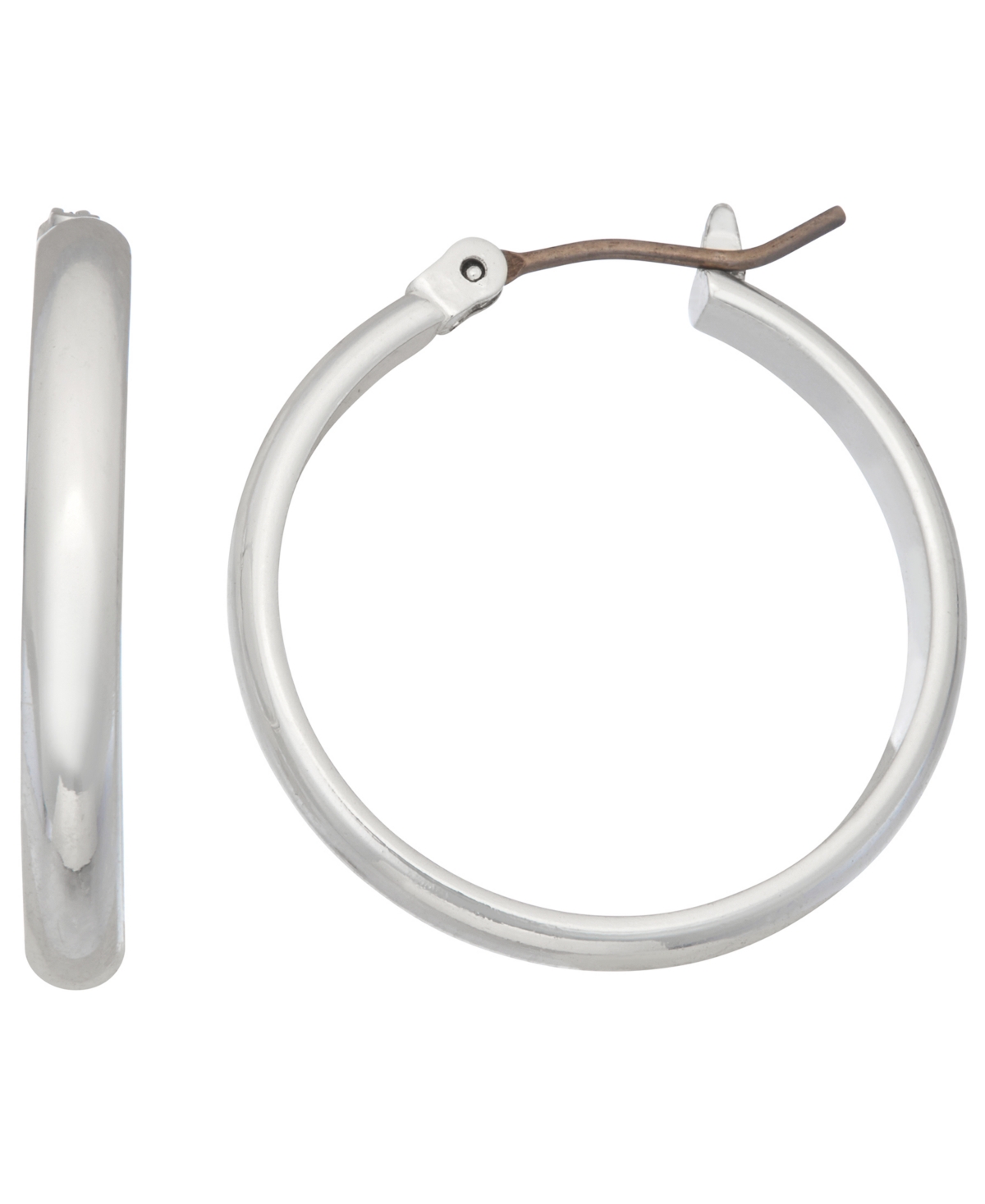 Nine West Medium Silver-Tone Hoop Earrings