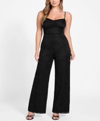 GUESS - Women's Chloe Sleeveless Lace Sweetheart Neck Jumpsuit