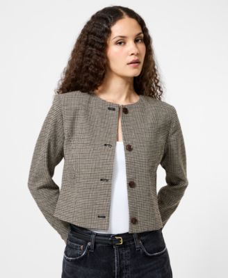 Women's Houndstooth Long Sleeve Jacket