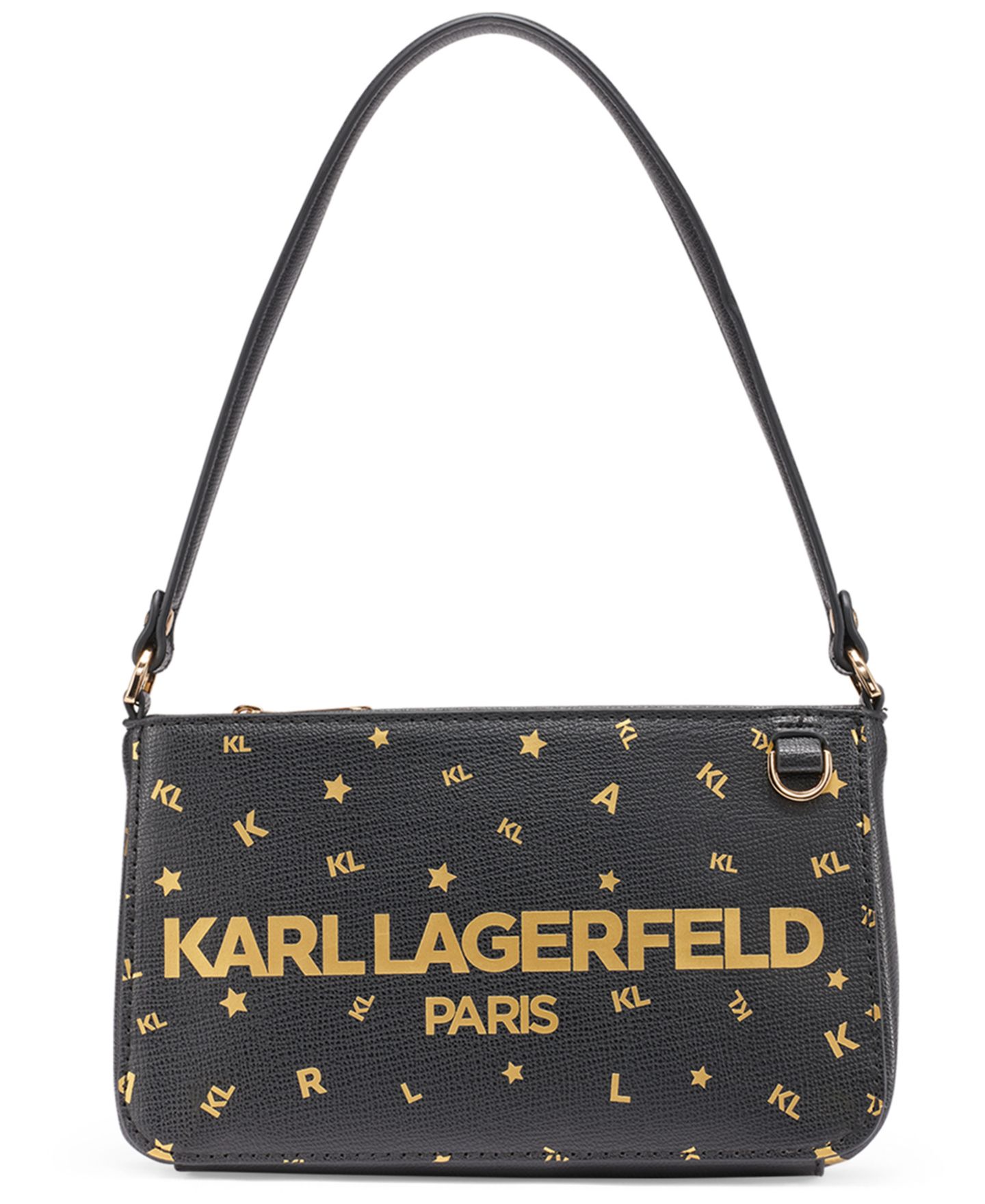 Женская сумка KARL LAGERFELD PARIS Kristina Demi Small Shoulder, цвет: Чёрный / Золотой — фото 1