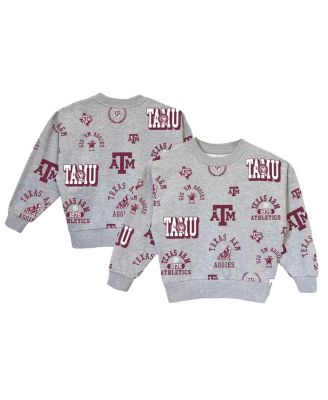 Gameday Couture - Big Girls Gray Texas A&M Aggies Always On Repeat Pullover Sweatshirt