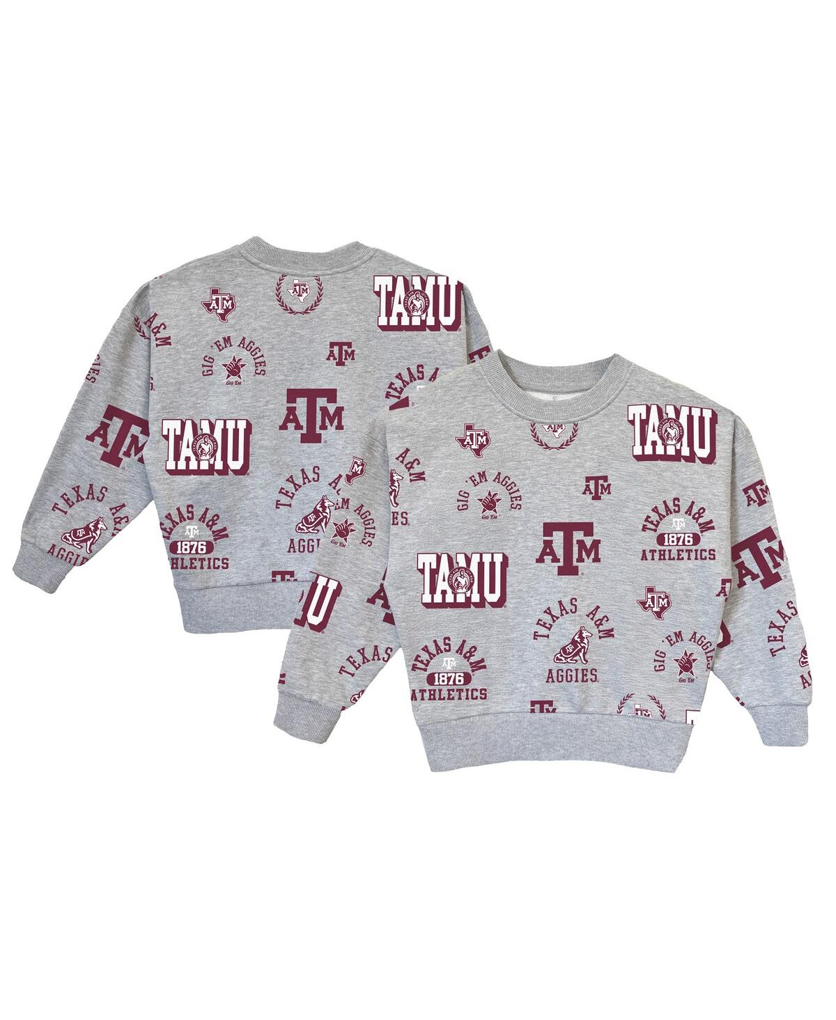 Gameday Couture Big Girls Gray Texas A&m Aggies Always On Repeat Pullover Sweatshirt In Blue