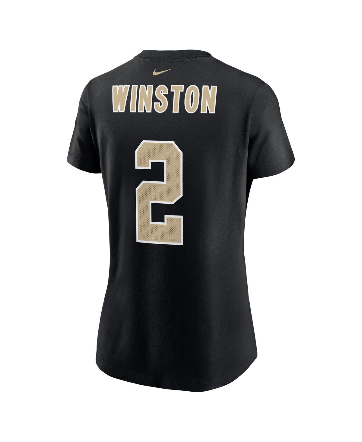 Nike Women's Jameis Winston Black New Orleans Saints Name Number T-shirt In Black