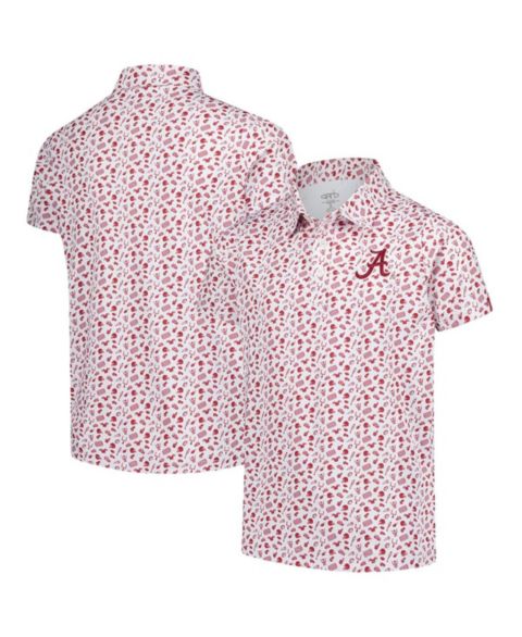 Детское поло Garb Crimson Alabama Crimson Tide Tom Allover Print Performance Polo