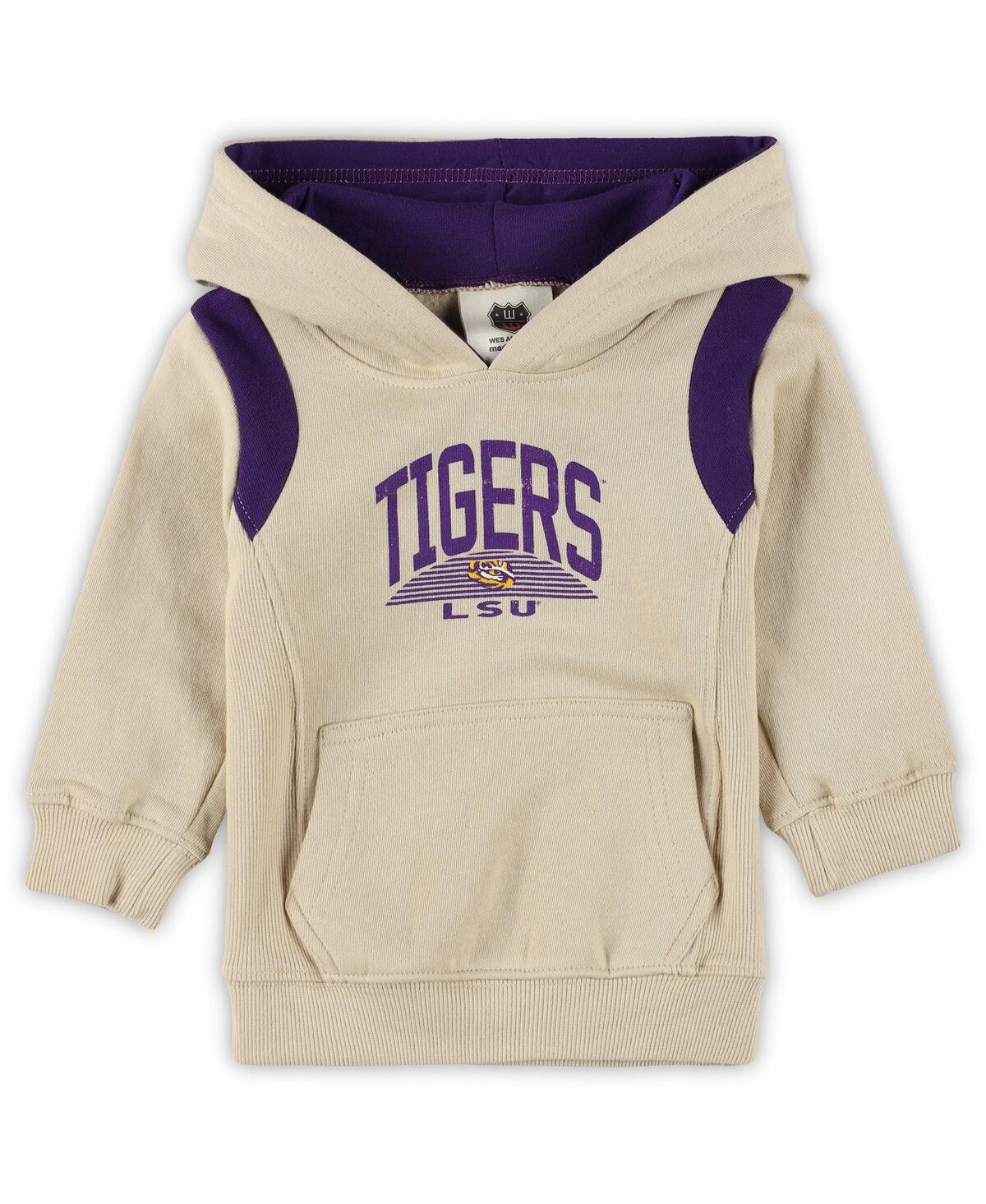 Wes & Willy Baby Boys And Girls 2-piece Lsu Tigers Color Block Pullover Hoodie And Sweatpants Set In Multi