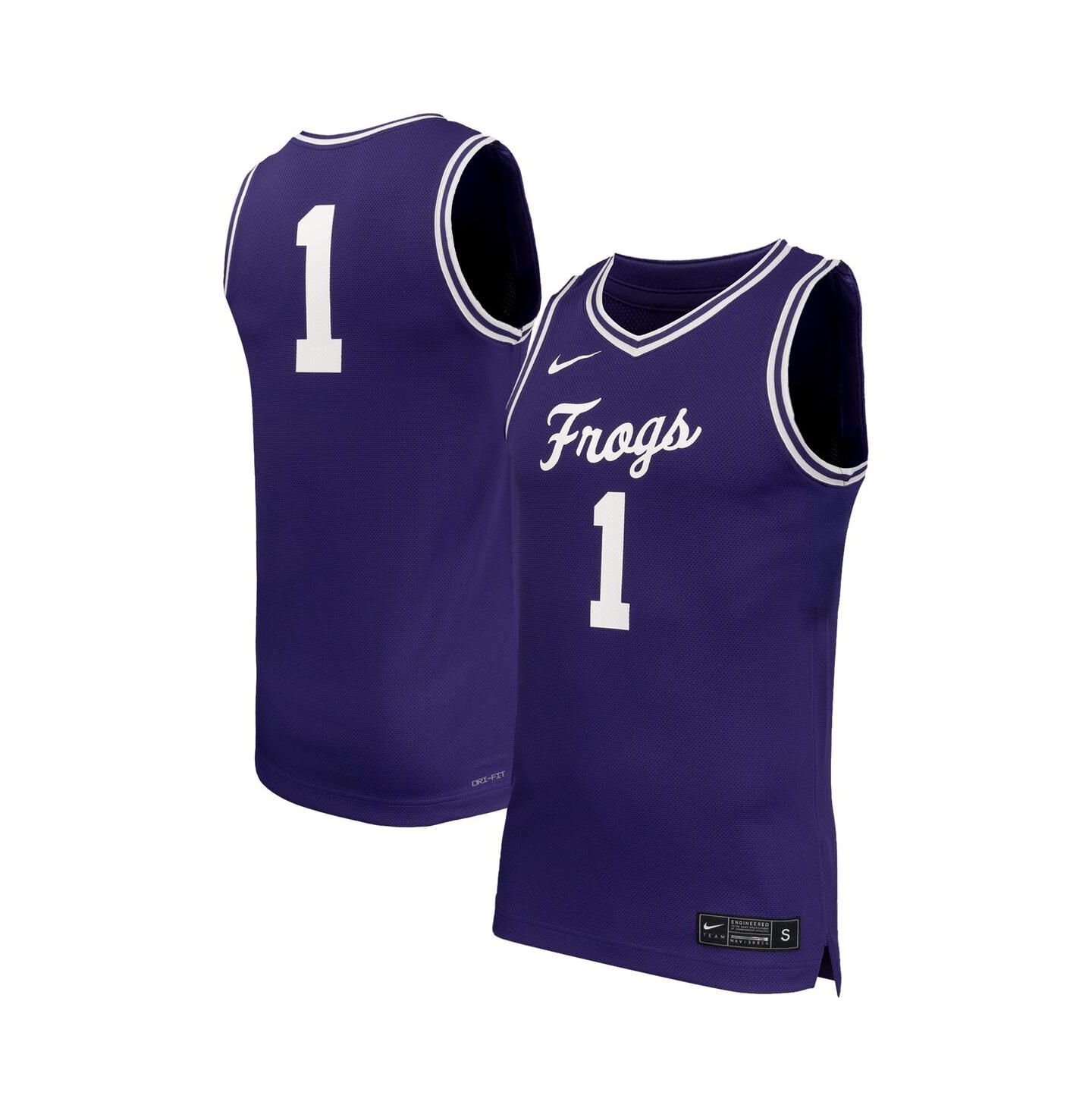 Мужской топ Nike 1 Purple TCU Horned Frogs Replica Basketball Jersey — фото 1
