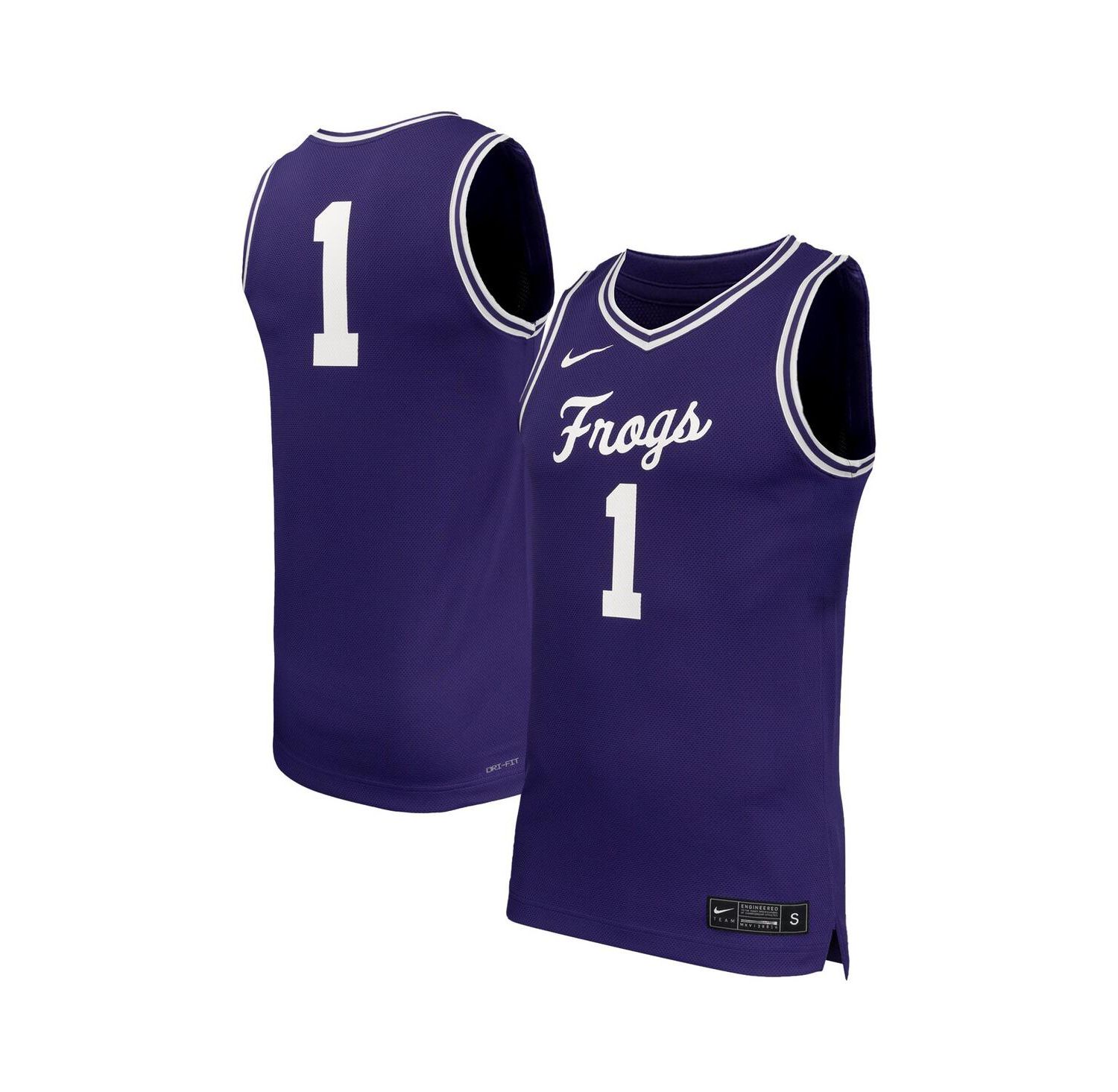 Men's 1 Purple TCU Horned Frogs Replica Basketball Jersey