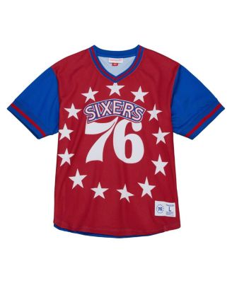 Men's Red Philadelphia 76ers Jumbotron 3.0 Mesh V-Neck T-Shirt