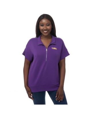 ZooZatz - Women's Purple LSU Tigers Tri-Blend Quarter-Zip Flowy Top