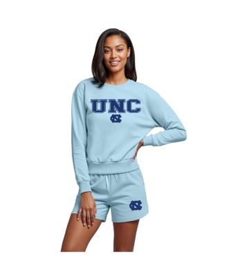 Concepts Sport - Women's&nbsp; Light Blue North Carolina Tar Heels Elevation Tri-Blend Long Sleeve Top Short Set