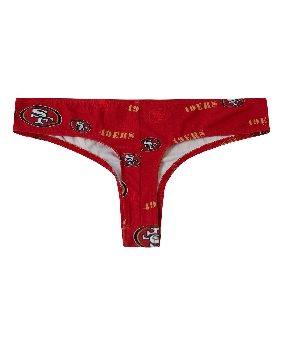 Concepts Sport Women's Scarlet San Francisco 49ers Mosaic All Over Print Thong In Red