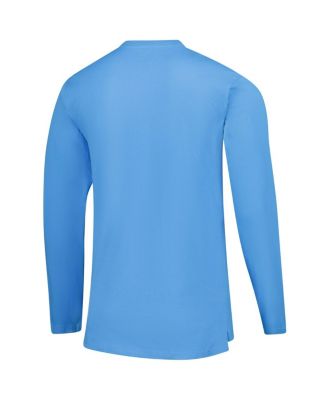 Men's Light Blue West Virginia Mountaineers Throwback Helmet Long Sleeve T-Shirt