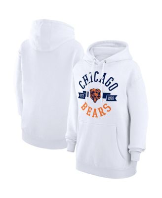 G-III 4Her by Carl Banks - Women's White Chicago Bears City Graphic Team Fleece Pullover Hoodie