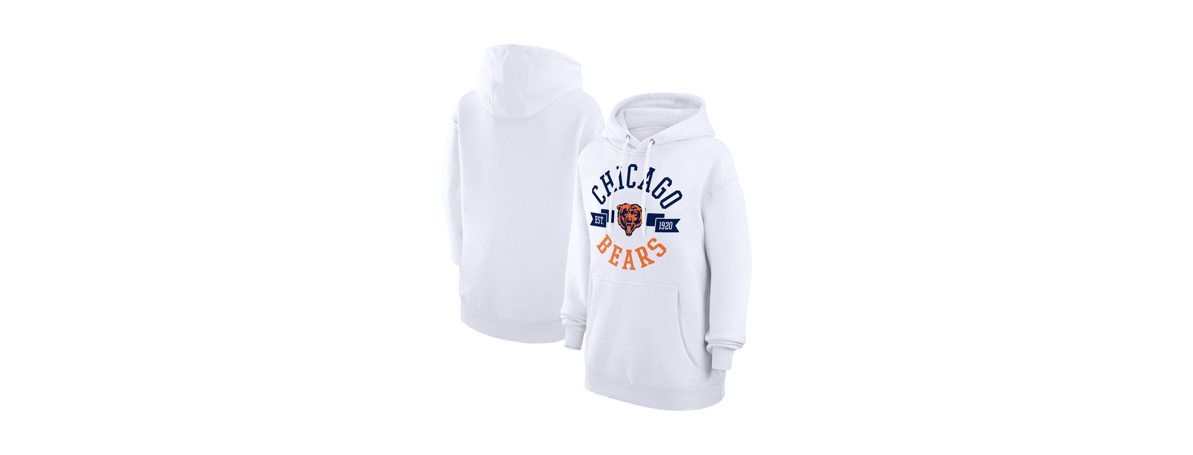 G-iii 4Her by Carl Banks Women's White Chicago Bears City Graphic Team Fleece Pullover Hoodie