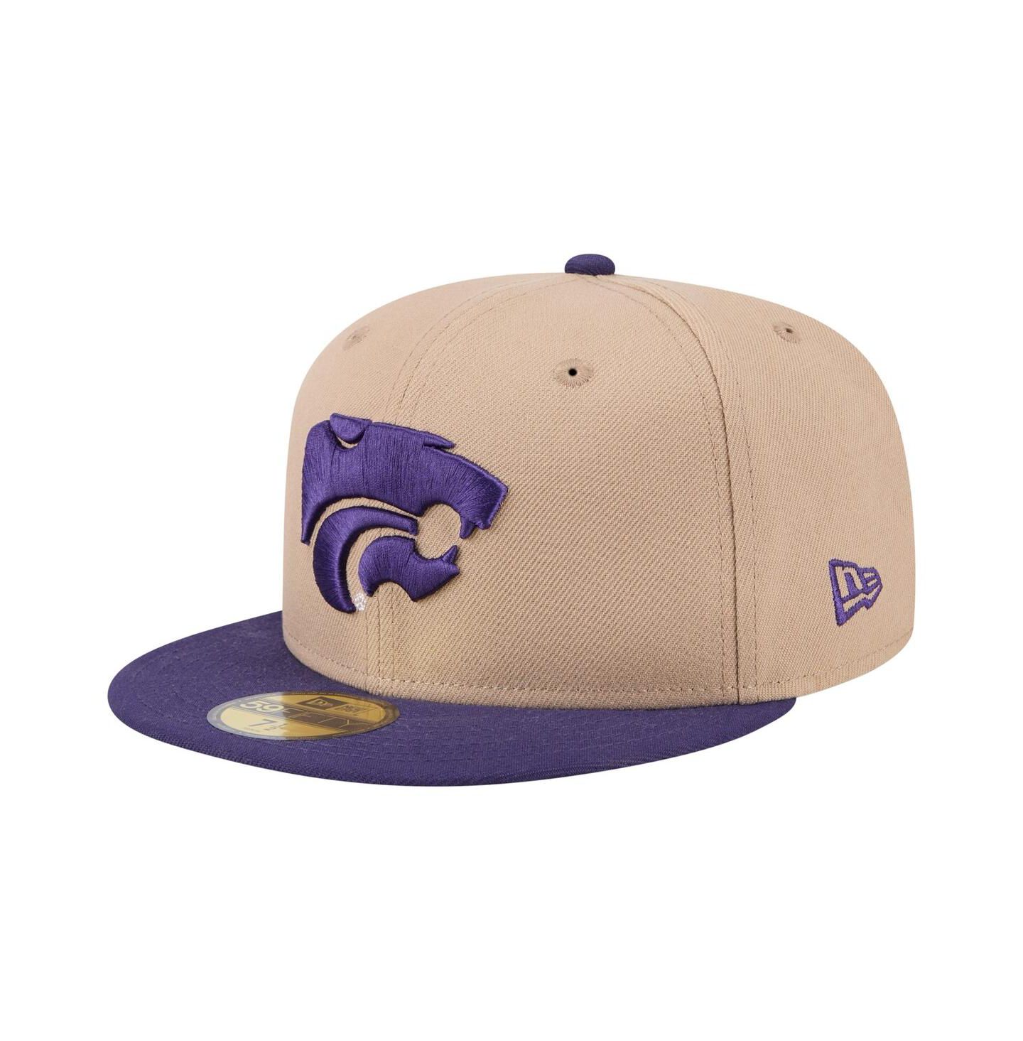 Мужская кепка New Era Khaki Kansas State Wildcats Two-Tone 59FIFTY Fitted Hat — фото 1