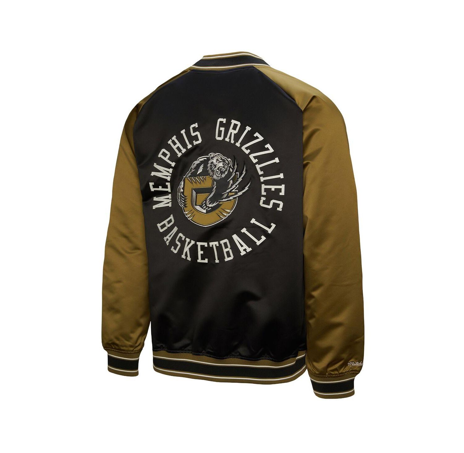 Men's Olive/Black Memphis Grizzlies Clutch Satin Raglan Full-Snap Jacket