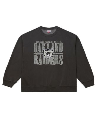 Men's Black Oakland Raiders Downtown Crew Logo Sweatshirt
