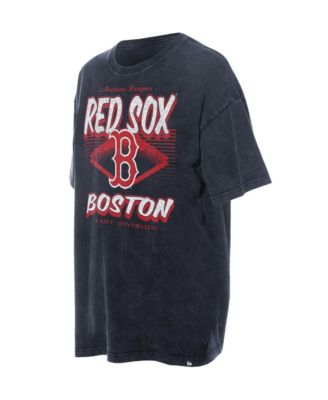 Women's Navy Boston Red Sox Mineral Wash Oversized T-Shirt