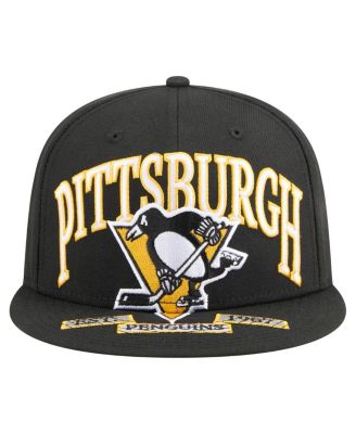 Men's Black Pittsburgh Penguins Oversized Arch 59Fifty Fitted Hat