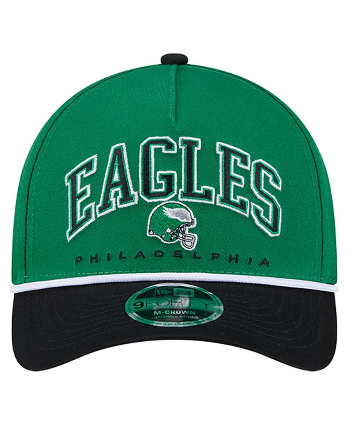 New Era Men's Kelly Green Philadelphia Eagles Throwback Arch Coolera 9forty A-frame Adjustable Hat In Green