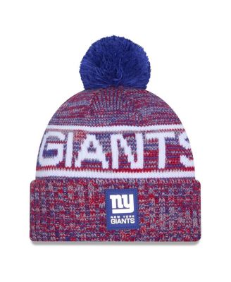 New Era - Men's Red New York Giants 2025 Sideline Cold Weather Cuffed Knit Hat with Pom