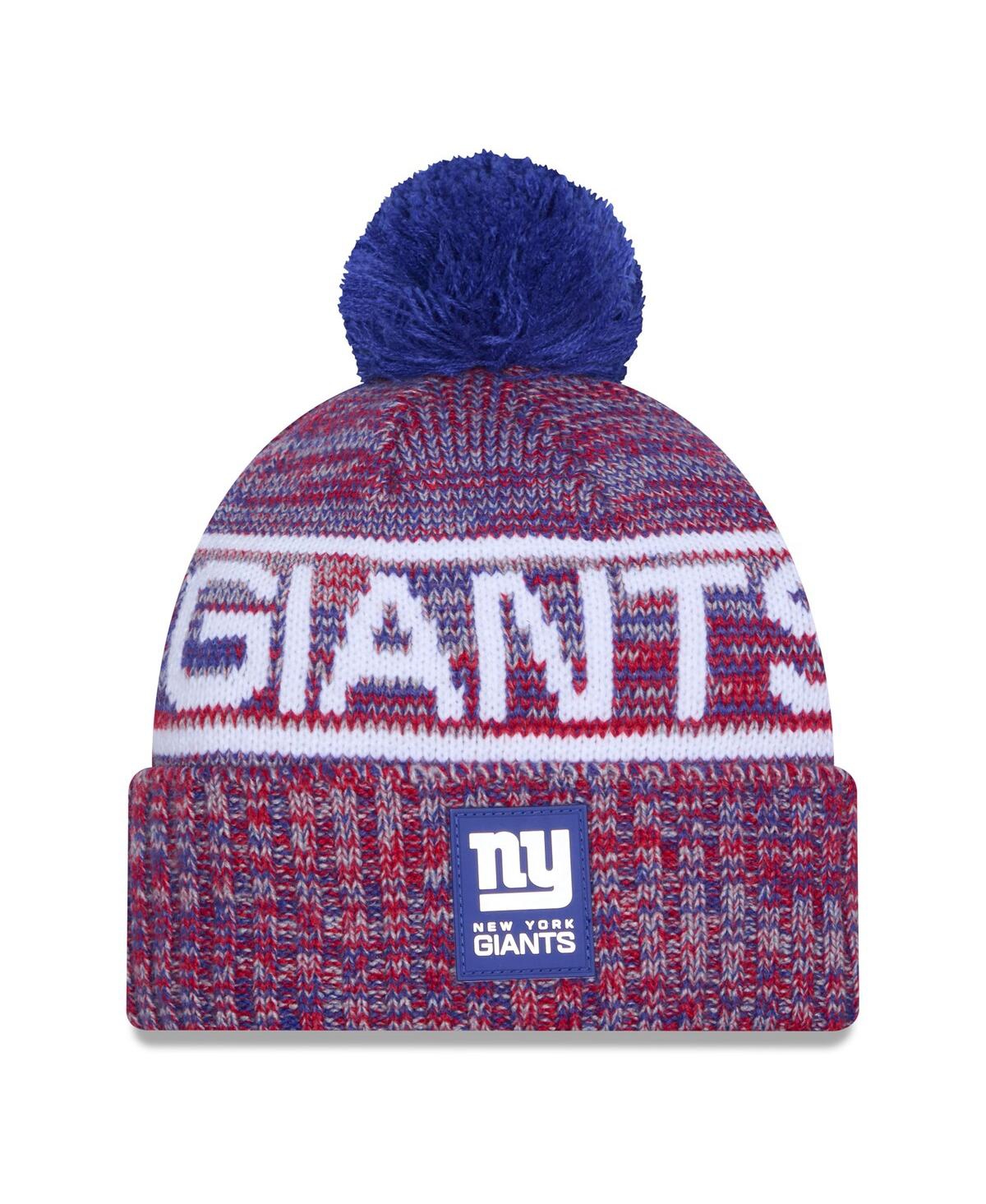New Era Men's Red New York Giants 2025 Sideline Cold Weather Cuffed Pom With Knit Hat In Pink