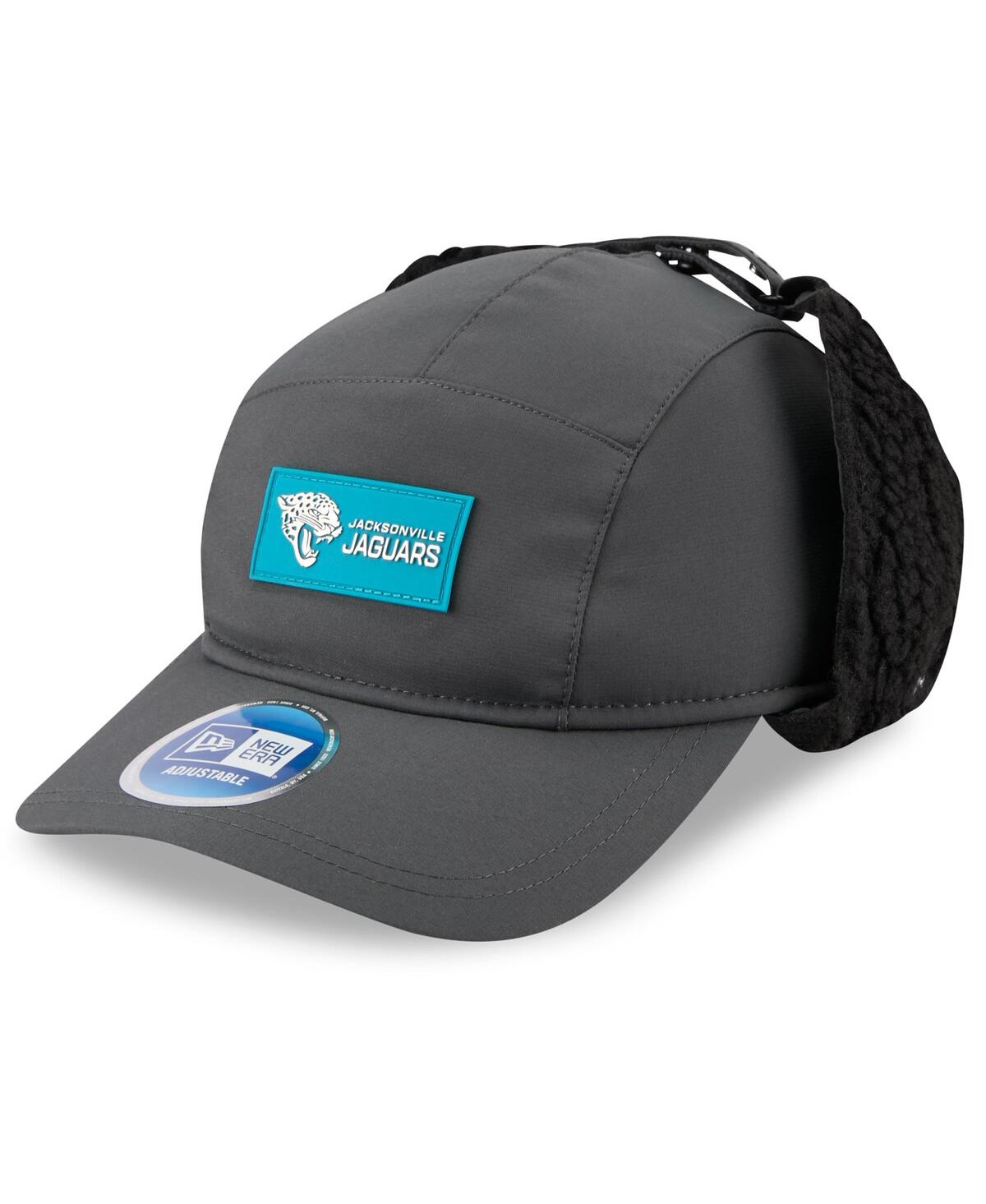 New Era Men's Charcoal Jacksonville Jaguars 2025 Sideline Cold Weather Runner Dog Ear Adjustable Hat