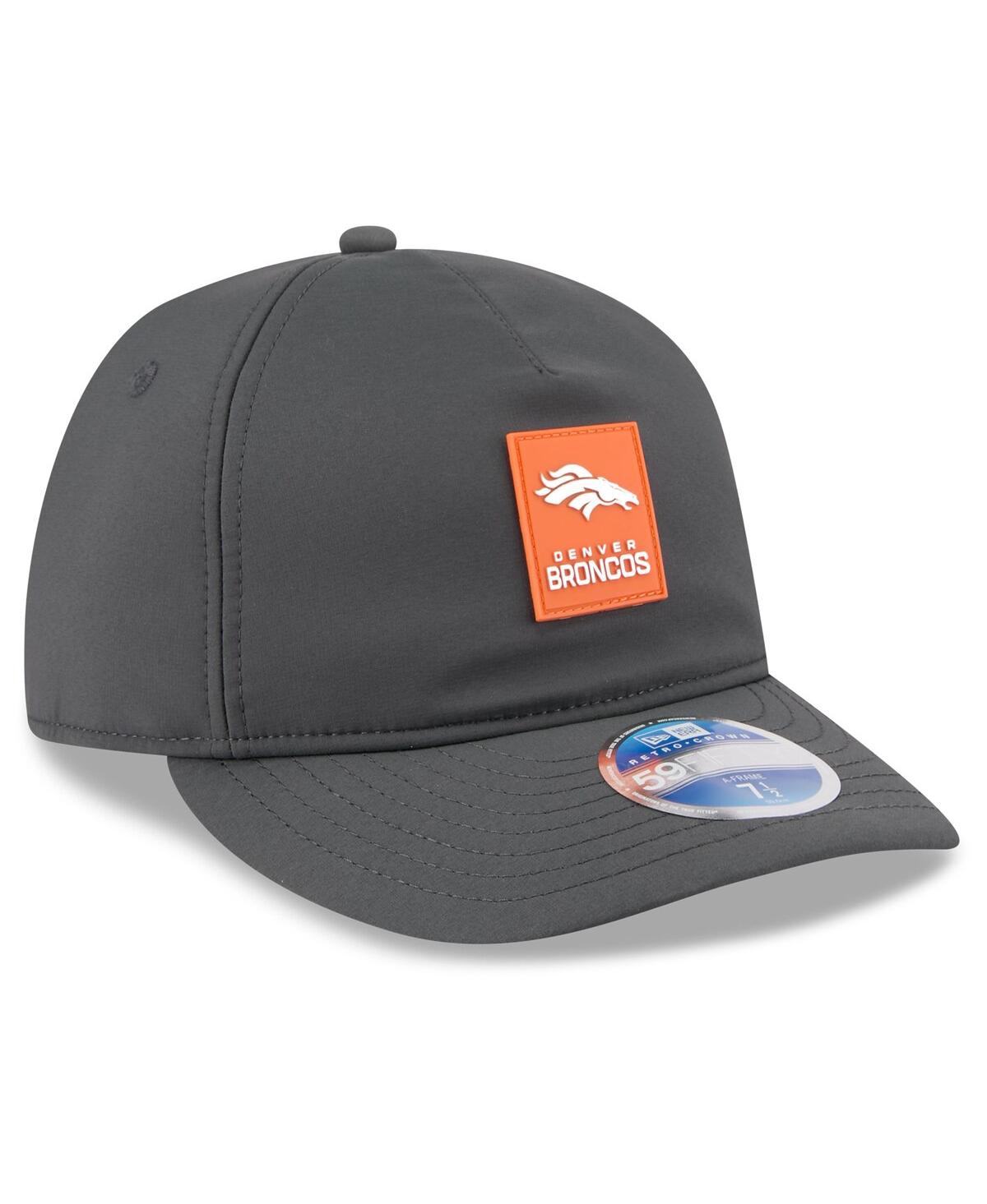 New Era Men's Charcoal Denver Broncos 2025 Sideline Cold Weather Retro Crown 59FIFTY Fitted Hat