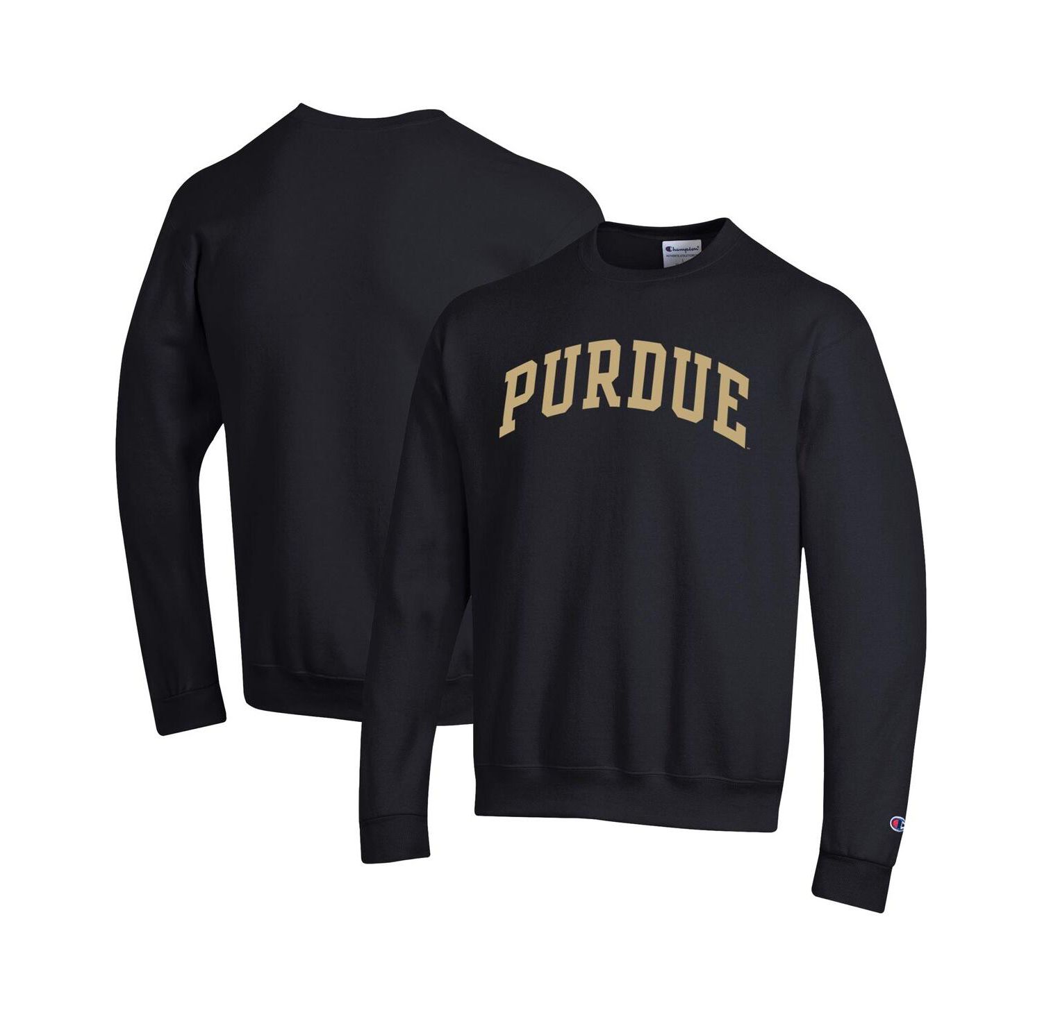 Men's Black Purdue Boilermakers Basic Arch Fleece Pullover Sweatshirt