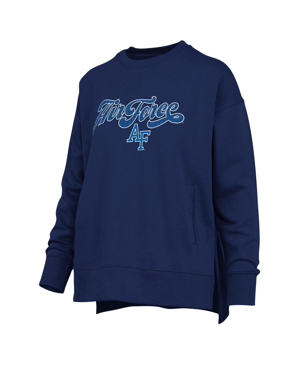 Pressbox Women's Royal Air Force Falcons Bonanza Chenille Harper Script Sweatshirt In Blue