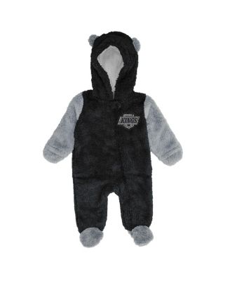 Baby Boys and Girls Newborn Black Los Angeles Kings Stay Napping Fleece Bunting Full-Zip Sleeper