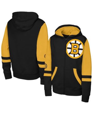Outerstuff - Big Boys and Girls Black Boston Bruins Face Off Full-Zip Hoodie