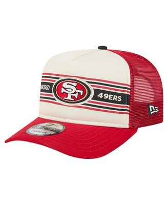 New Era - Men's Cream/Scarlet San Francisco 49ers Banner A-Frame 9FIFTY Trucker Snapback Hat