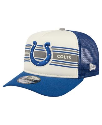 New Era - Men's Cream/Royal Indianapolis Colts Banner A-Frame 9FIFTY Trucker Snapback Hat