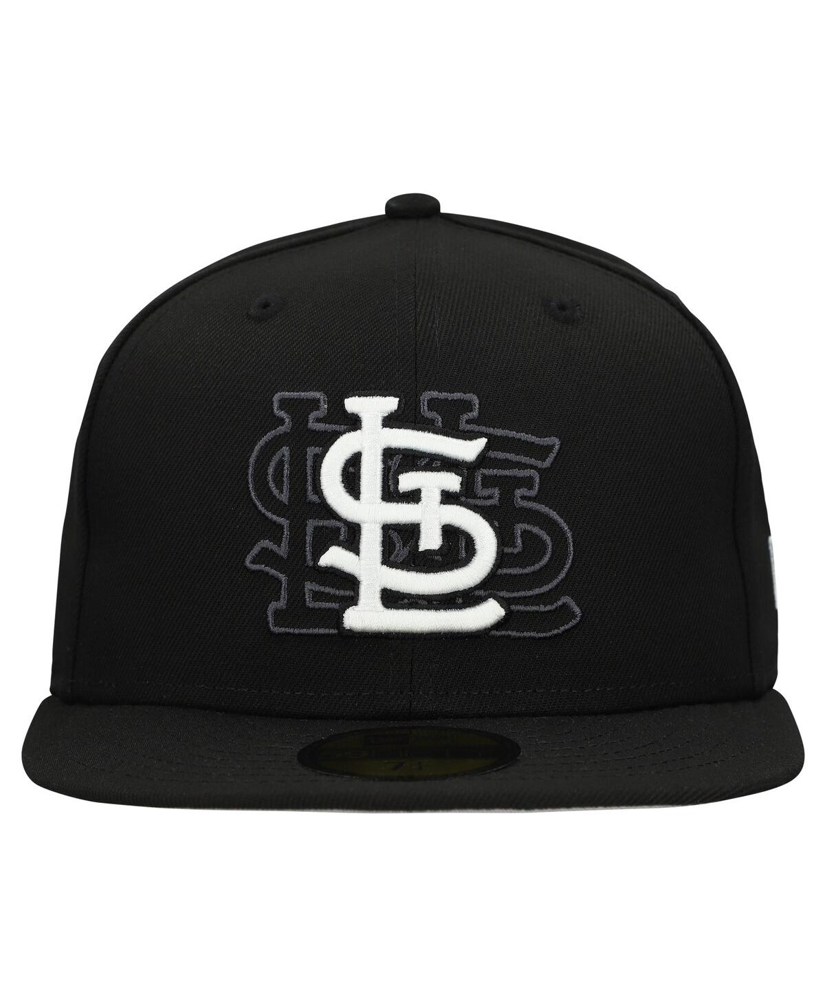New Era Men's Black St. Louis Cardinals Tri-hit 59fifty Fitted Hat In Black