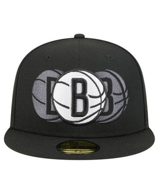Men's Black Brooklyn Nets Tri-Hit 59Fifty Fitted Hat
