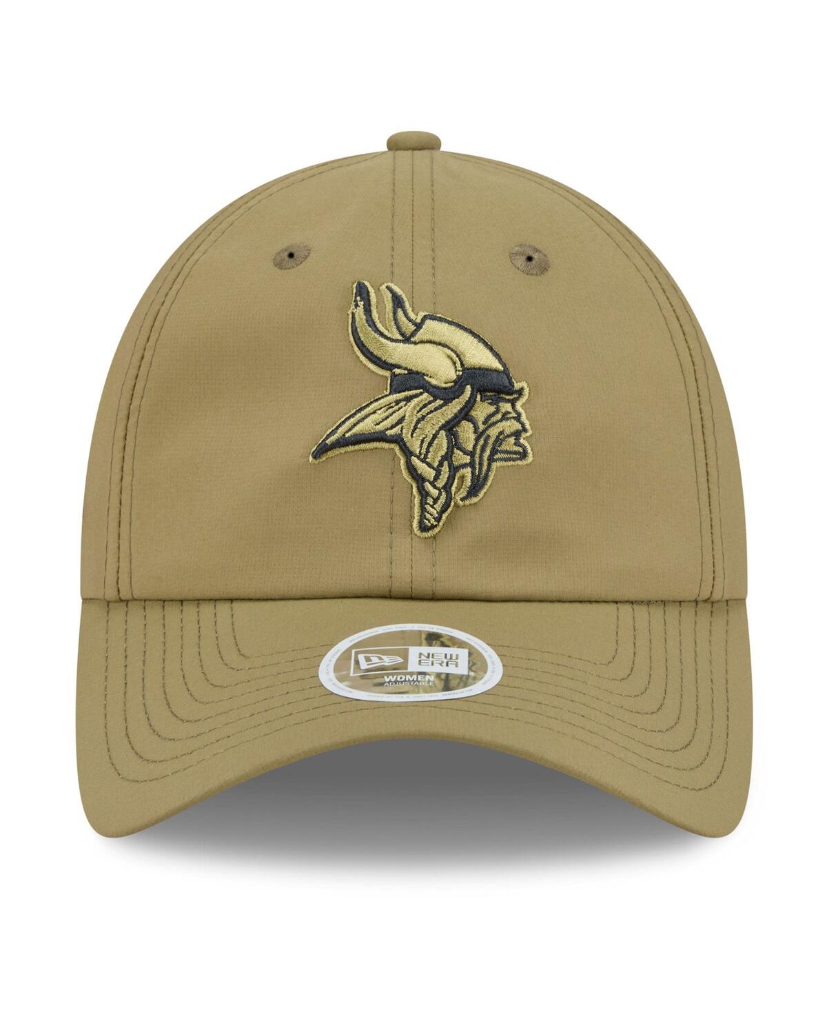 New Era Women's Green Minnesota Vikings 2025 Salute To Service Pony Tail Adjustable Hat In Brown