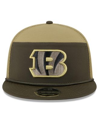 Men's Dark Green Cincinnati Bengals 2025 Salute to Service Split Panel 9FIFTY Snapback Hat