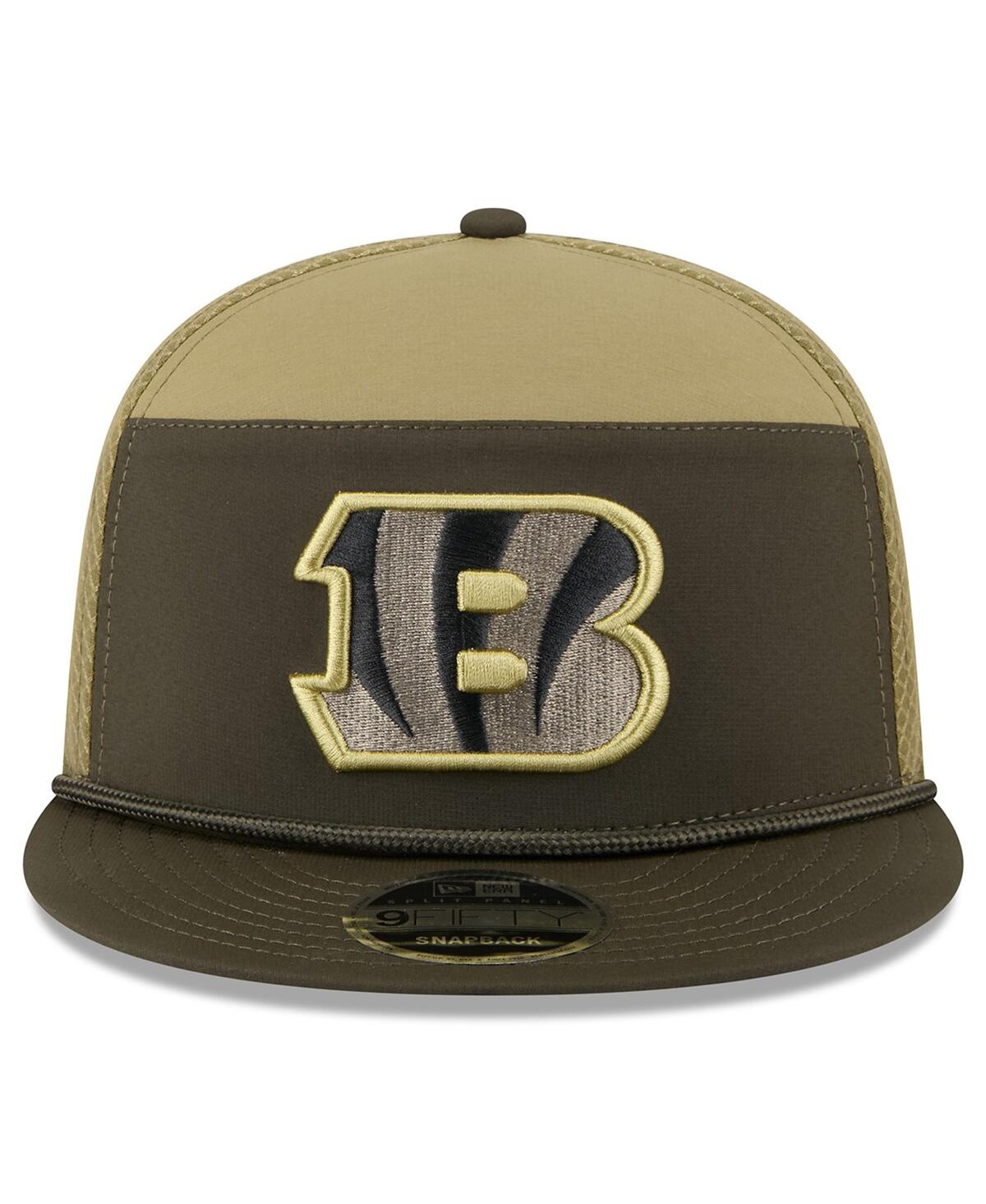 New Era Men's Dark Green Cincinnati Bengals 2025 Salute to Service Split Panel 9FIFTY Snapback Hat