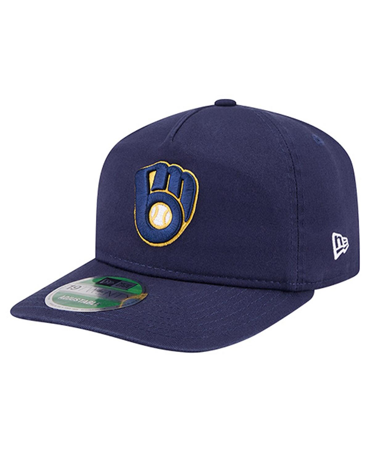 New Era Men's Navy Milwaukee Brewers Team 19twenty Adjustable Hat In Blue