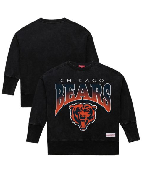 Женская толстовка Mitchell & Ness Black Chicago Bears Delineate Mineral Wash Crewneck