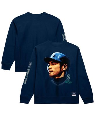 Mitchell & Ness - Men's Ichiro Suzuki Navy Seattle Mariners Hall of Fame Sweatshirt