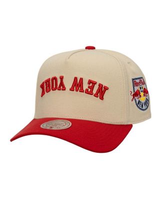 Mitchell & Ness - Men's Cream/Red New York Red Bulls Upside Down Pro Pinch Snapback Hat