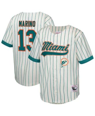Mitchell & Ness - Big Boys and Girls Dan Marino Cream Miami Dolphins Retired Player Name Number Baseball Jersey