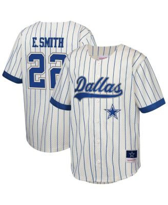 Mitchell & Ness - Big Boys and Girls Emmitt Smith Cream Dallas Cowboys Retired Player Name Number Baseball Jersey