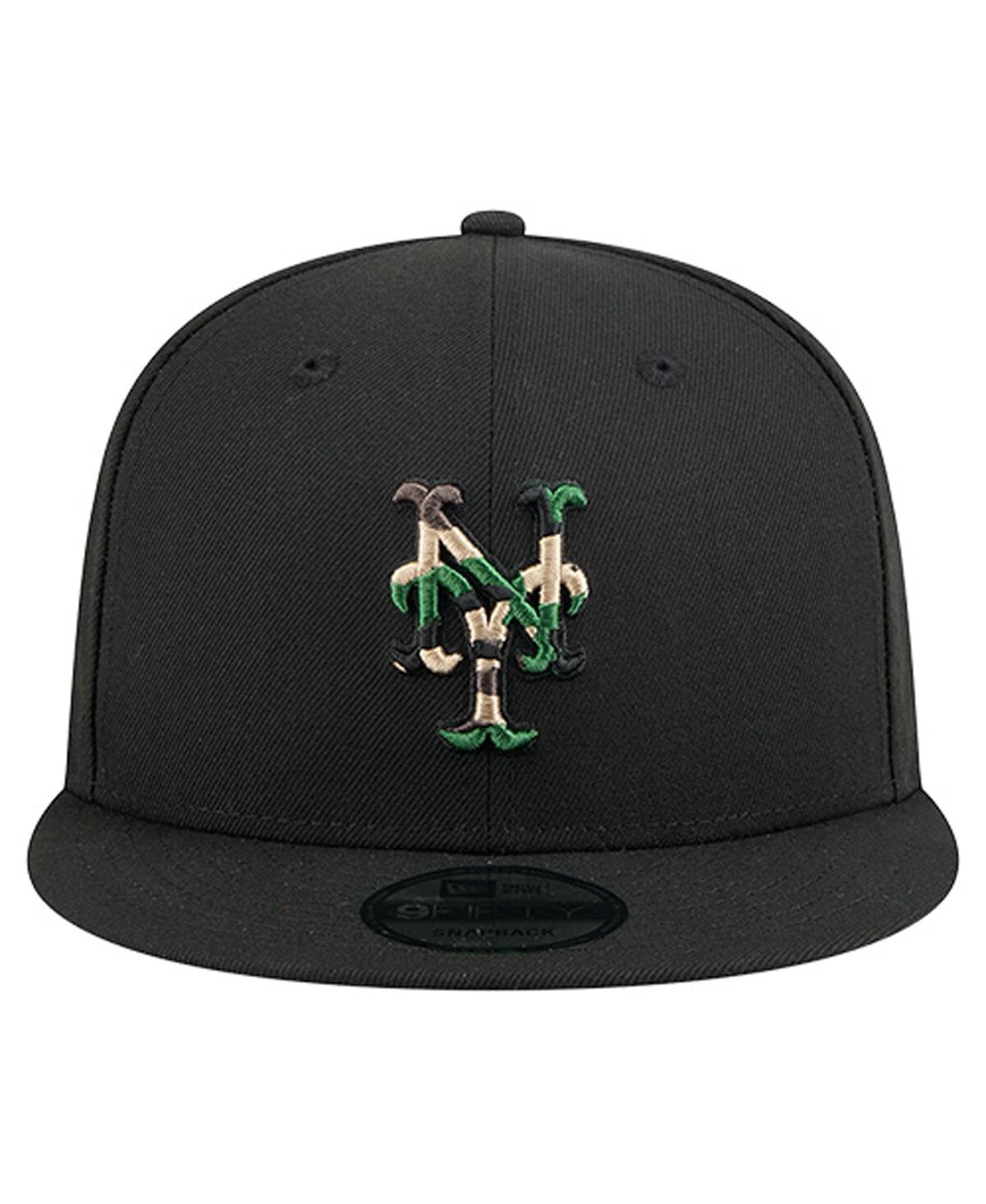 New Era Men's Black New York Mets Camo Subway Series 9fifty Snapback Hat In Black