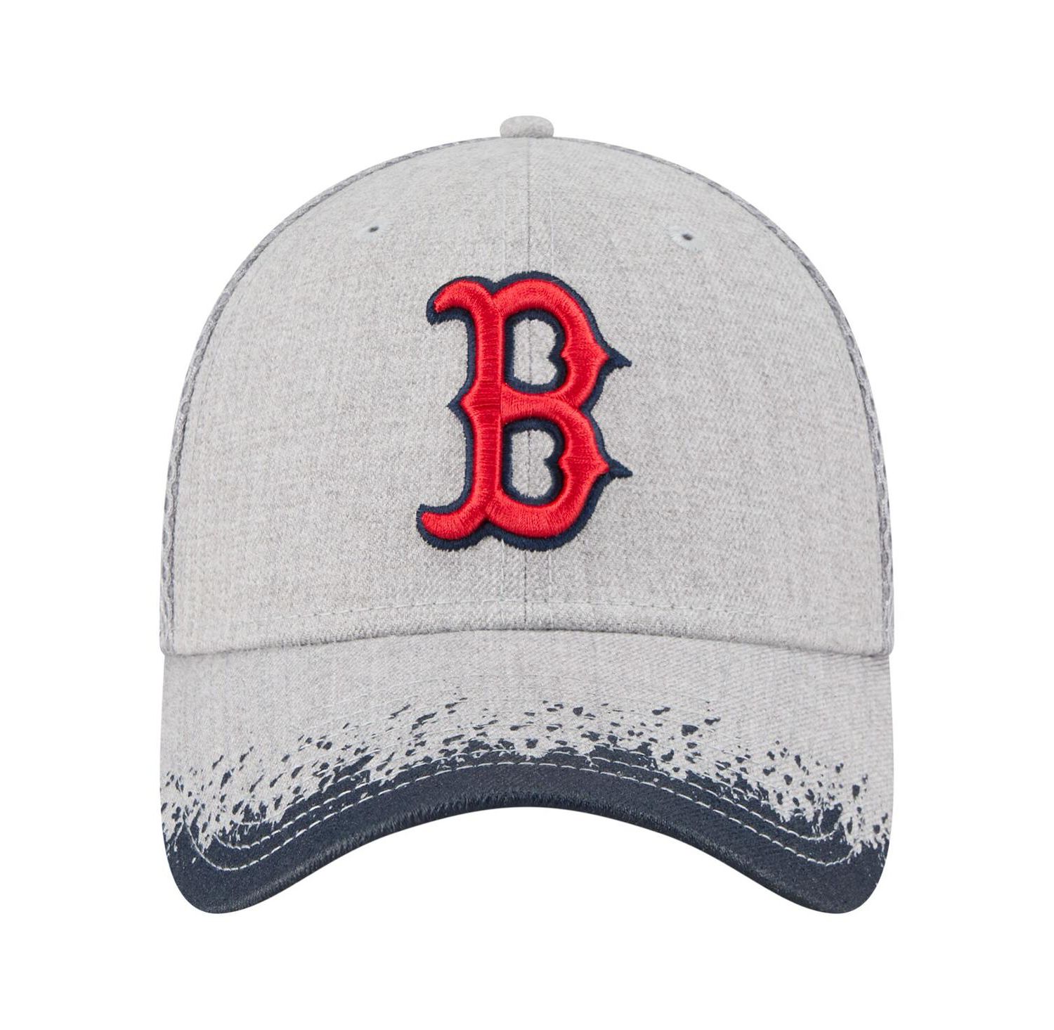 Men's Gray Boston Red Sox Visor Paint Splatter 39THIRTY Flex Hat